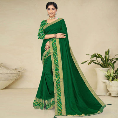 green-festive-wear-bandhani-printed-border-silk-designer-saree-141497