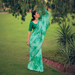 green-festive-wear-crochet-work-georgette-saree-127582