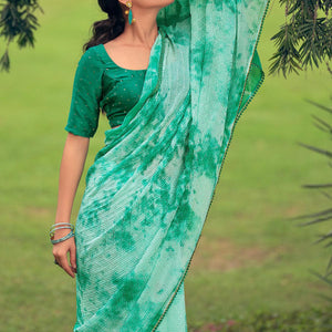 green-festive-wear-crochet-work-georgette-saree-127582