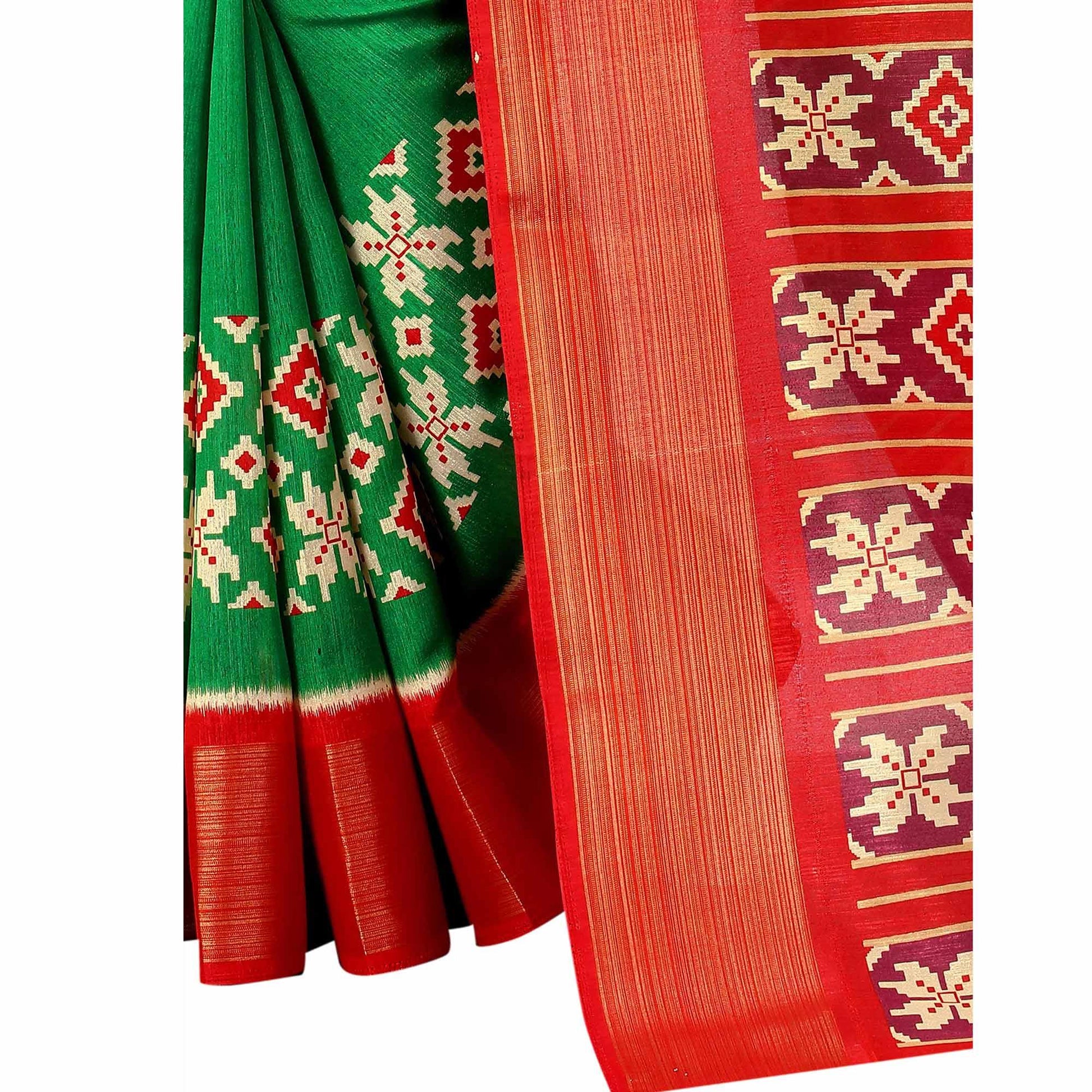 green-casual-wear-designer-hand-black-printed-cotton-linen-saree-110453
