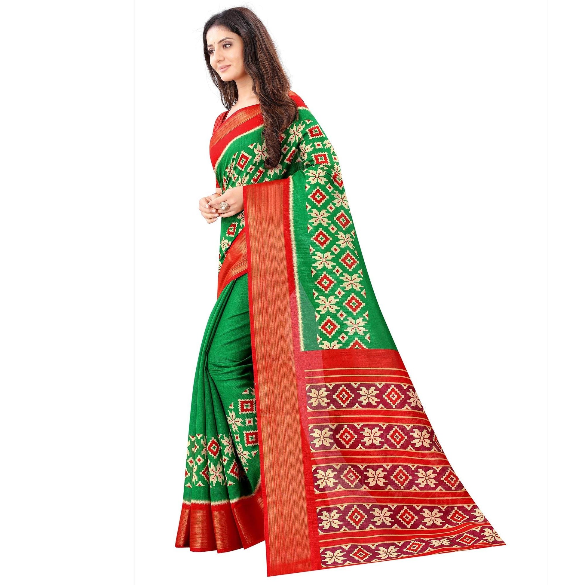 green-casual-wear-designer-hand-black-printed-cotton-linen-saree-110453
