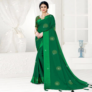 green-festive-wear-diamond-and-swarovski-soft-chiffon-satin-saree-137892