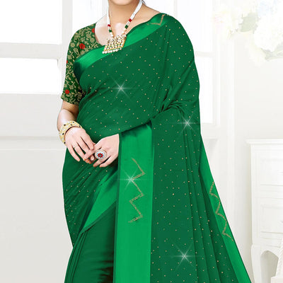 green-festive-wear-diamond-and-swarovski-soft-chiffon-satin-saree-137854