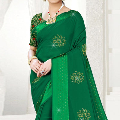 green-festive-wear-diamond-and-swarovski-soft-chiffon-satin-saree-137892