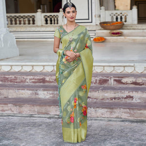 green-festive-wear-digital-printed-jacquard-silk-saree-129569