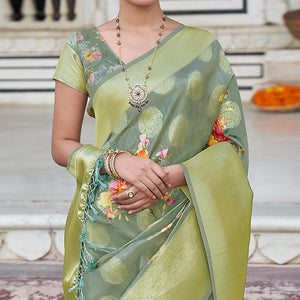 green-festive-wear-digital-printed-jacquard-silk-saree-129569