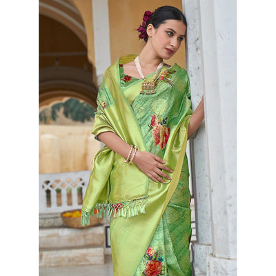 green-festive-wear-digital-printed-jacquard-silk-saree-129567