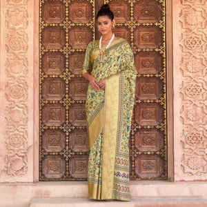 green-festive-wear-digital-printed-soft-silk-saree-with-viscose-zari-border-110766