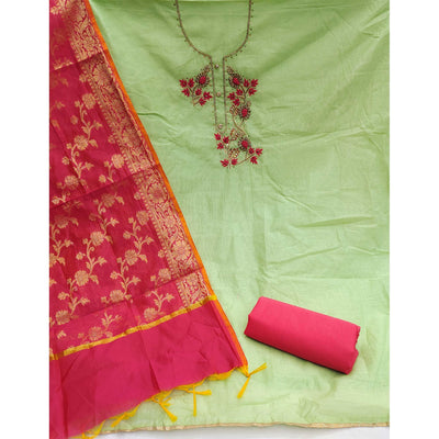green-festive-wear-embellished-chanderi-dress-material-139216