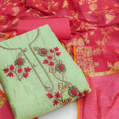 green-festive-wear-embellished-chanderi-dress-material-139216