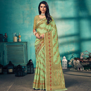 green-festive-wear-embellished-cotton-saree-141574