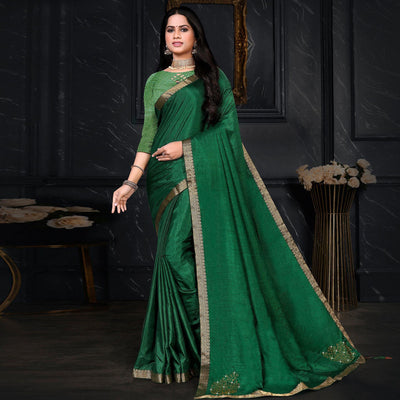 green-festive-wear-embellished-vichitra-silk-saree-142872