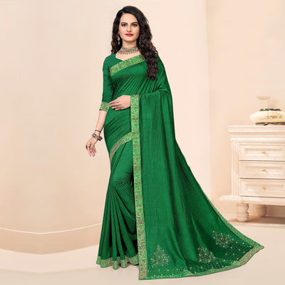 green-festive-wear-embellished-vichitra-silk-saree-142490