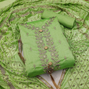 green-festive-wear-embroidered-chanderi-dress-material-142518