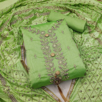 green-festive-wear-embroidered-chanderi-dress-material-142518
