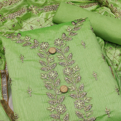 green-festive-wear-embroidered-chanderi-dress-material-142518