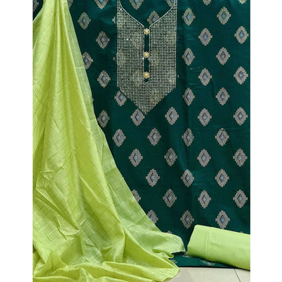 green-festive-wear-embroidered-cotton-dress-material-141645