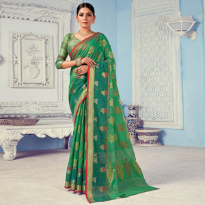 green-festive-wear-embroidered-cotton-handloom-saree-135771