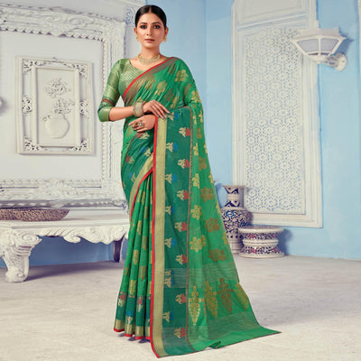 green-festive-wear-embroidered-cotton-handloom-saree-135771