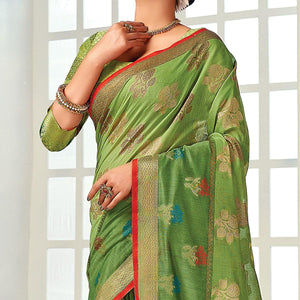 green-festive-wear-embroidered-cotton-handloom-saree-135773