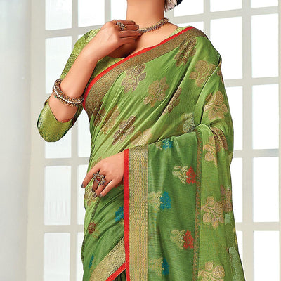 green-festive-wear-embroidered-cotton-handloom-saree-135773
