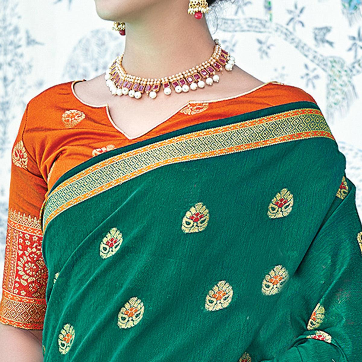green-festive-wear-embroidered-cotton-saree-118573