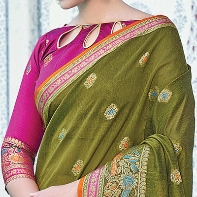 green-festive-wear-embroidered-cotton-saree-118575