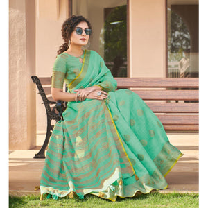 green-festive-wear-embroidered-cotton-saree-135759