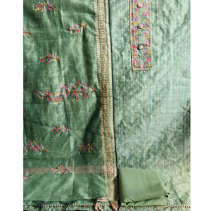green-festive-wear-embroidered-silk-cotton-dress-material-124561