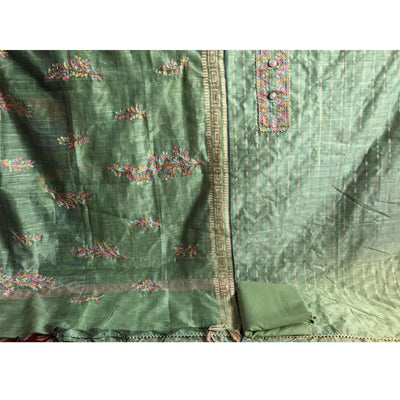 green-festive-wear-embroidered-silk-cotton-dress-material-124561