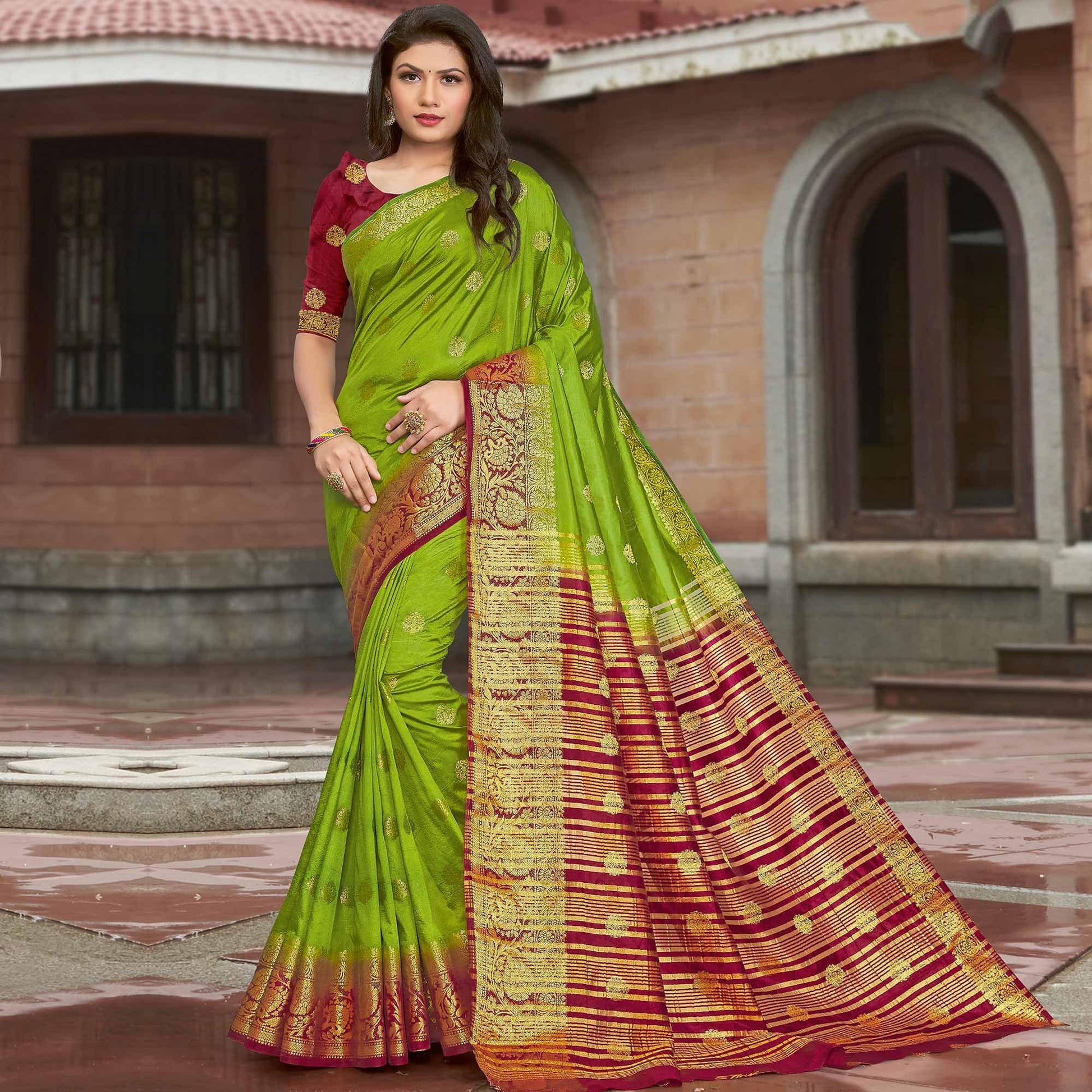green-festive-wear-embroidered-silk-saree-108128