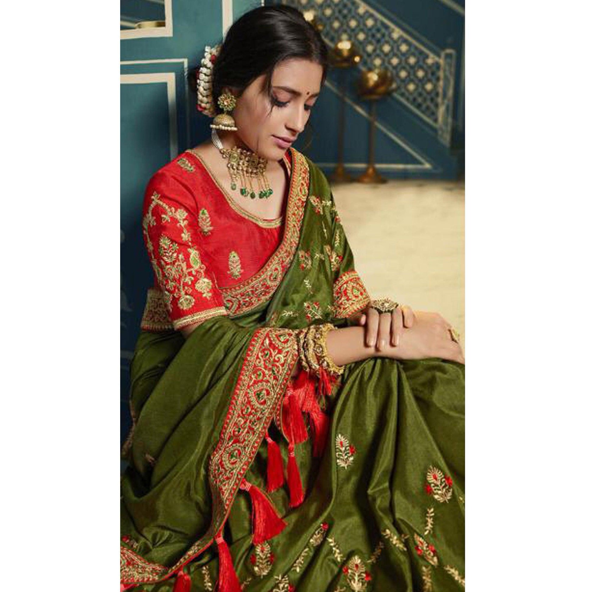 green-festive-wear-embroidered-silk-saree-123950