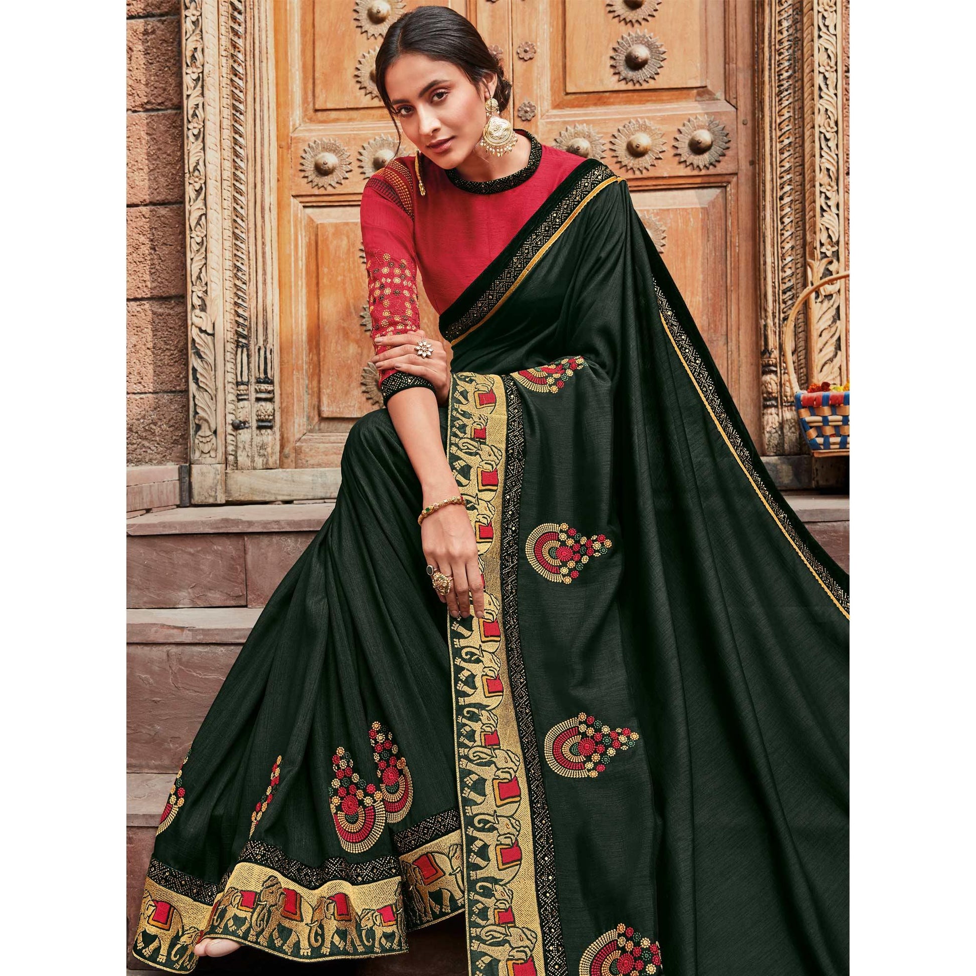green-festive-wear-embroidered-silk-saree-120793