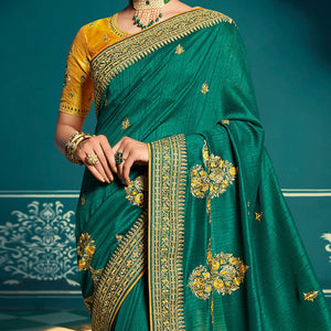 green-festive-wear-embroidered-silk-saree-123948