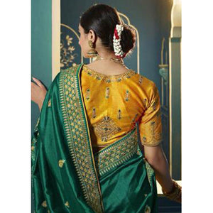 green-festive-wear-embroidered-silk-saree-123939