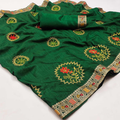 green-festive-wear-embroidered-with-embellished-vichitra-silk-saree-141887
