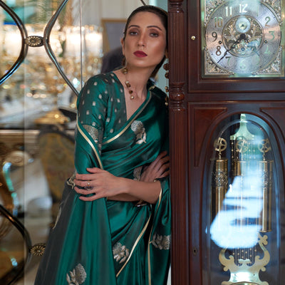green-festive-wear-floral-designer-woven-pure-satin-silk-saree-111997