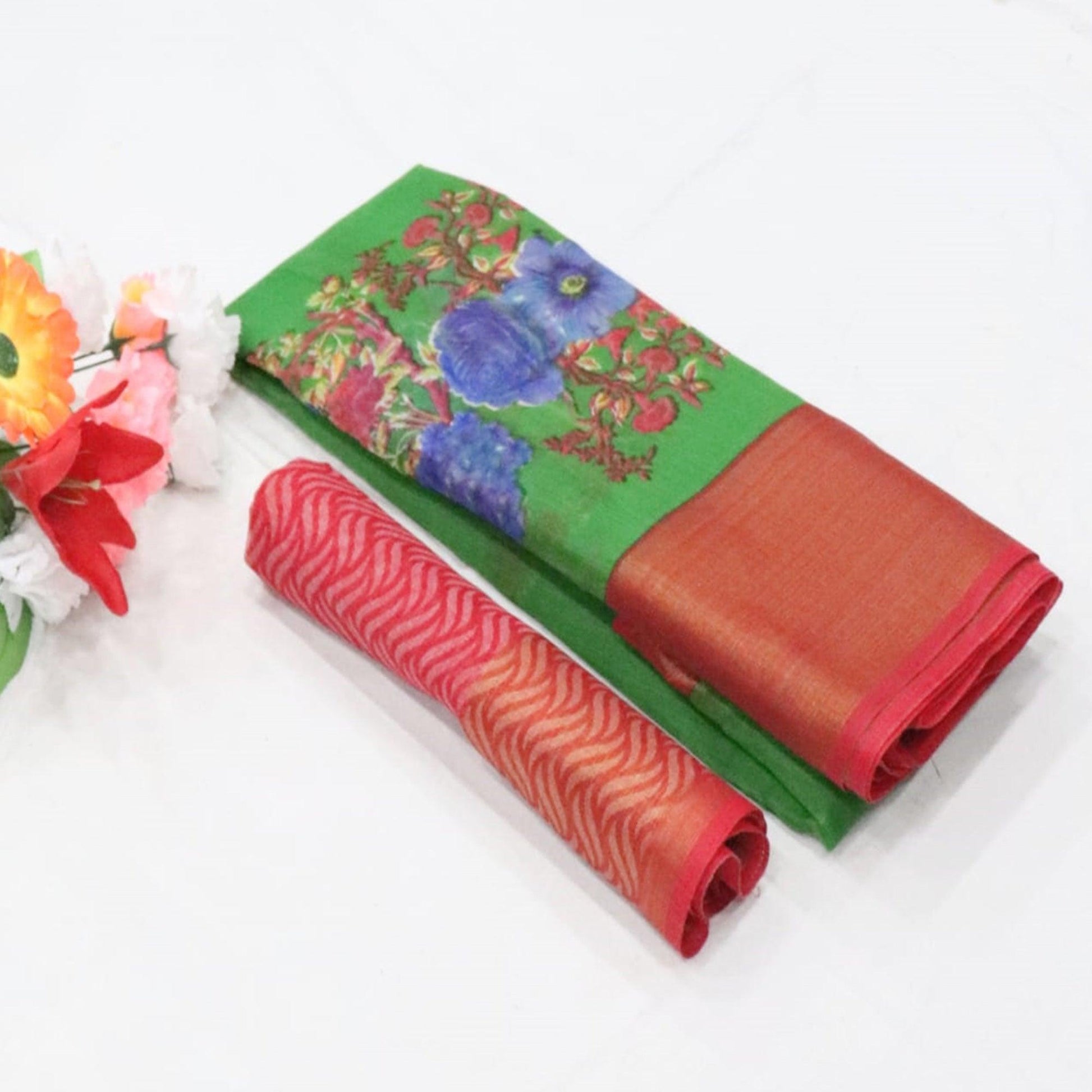 green-festive-wear-floral-digital-print-with-sonakshi-zari-border-cotton-saree-108442