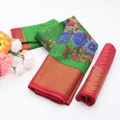 green-festive-wear-floral-digital-print-with-sonakshi-zari-border-cotton-saree-108442