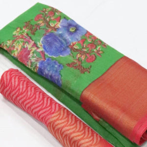 green-festive-wear-floral-digital-print-with-sonakshi-zari-border-cotton-saree-108442