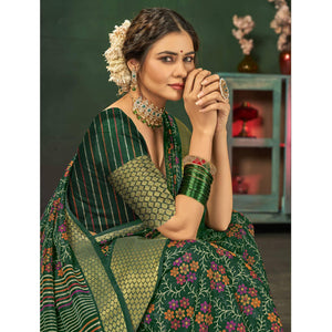 green-festive-wear-floral-digital-printed-cotton-saree-138865