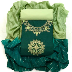 green-festive-wear-floral-embroidered-cotton-dress-material-141901