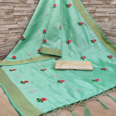green-festive-wear-floral-embroidered-manipuri-silk-saree-with-tassels-106577