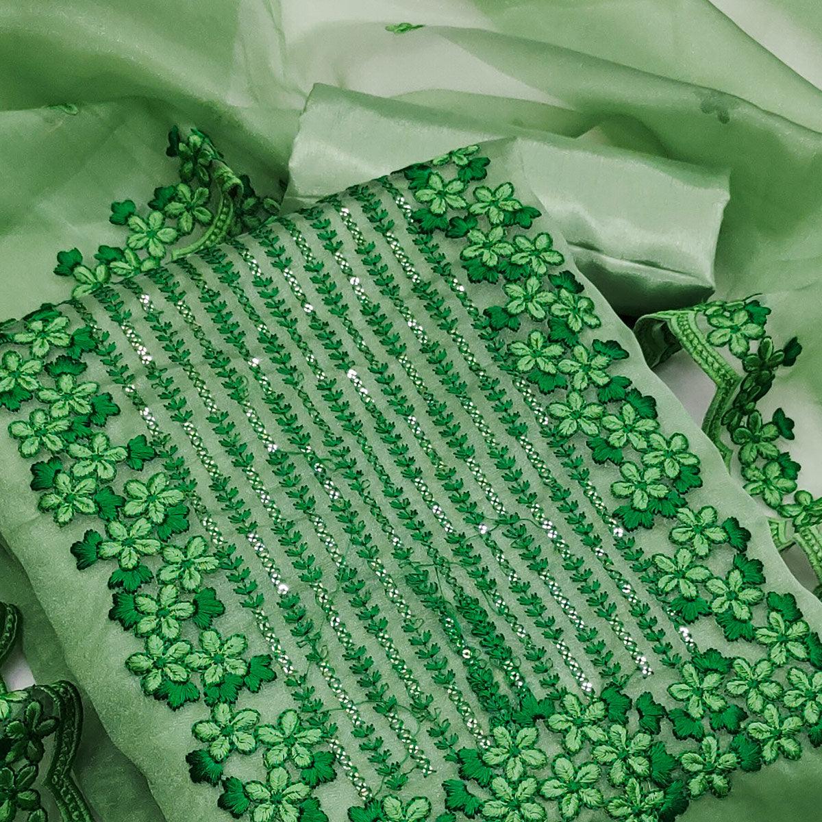 green-festive-wear-floral-embroidered-organza-dress-material-125854