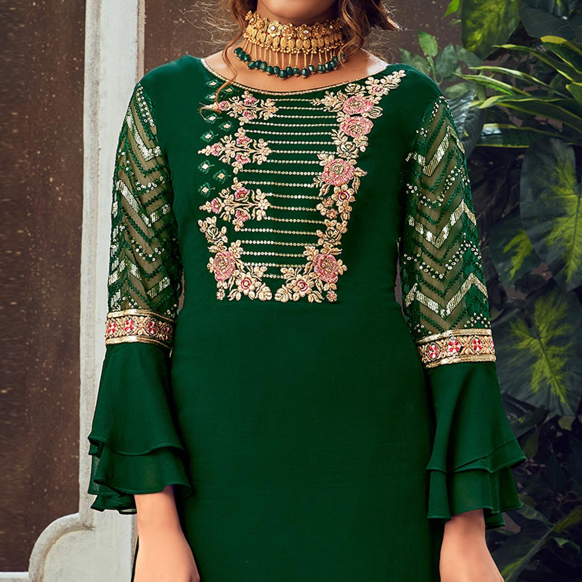 green-festive-wear-floral-embroidered-pure-georgette-suit-110639