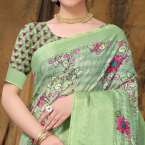 green-festive-wear-floral-printed-art-silk-saree-141939