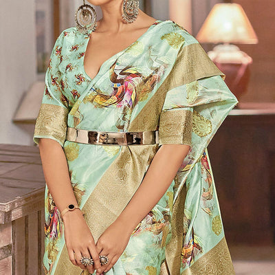 green-festive-wear-floral-printed-with-woven-with-woven-jacquard-saree-142267