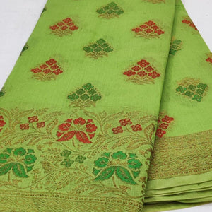 green-festive-wear-floral-woven-cotton-saree-with-meena-butta-pallu-106278