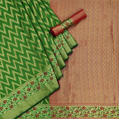 green-festive-wear-floral-woven-silk-saree-141077