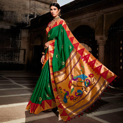 green-festive-wear-floral-woven-silk-saree-121646